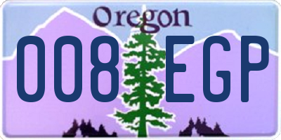 OR license plate 008EGP