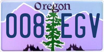 OR license plate 008EGV