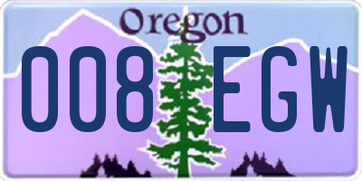 OR license plate 008EGW