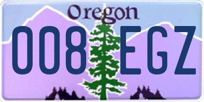 OR license plate 008EGZ