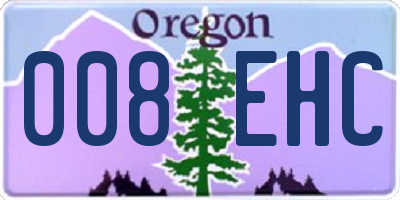 OR license plate 008EHC