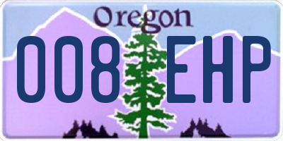 OR license plate 008EHP