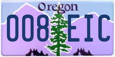 OR license plate 008EIC