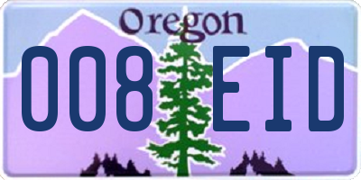 OR license plate 008EID