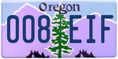 OR license plate 008EIF