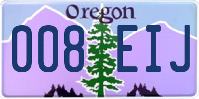 OR license plate 008EIJ