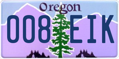 OR license plate 008EIK