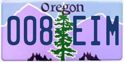 OR license plate 008EIM