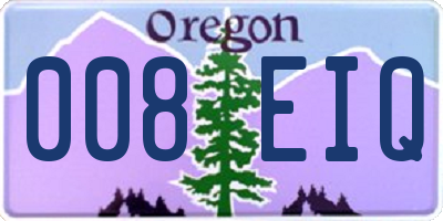OR license plate 008EIQ