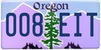 OR license plate 008EIT