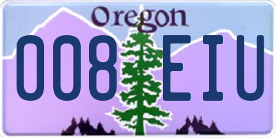 OR license plate 008EIU