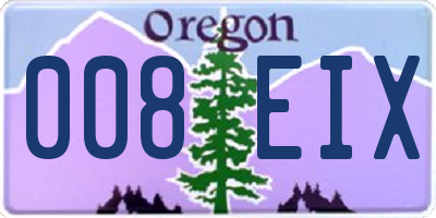 OR license plate 008EIX