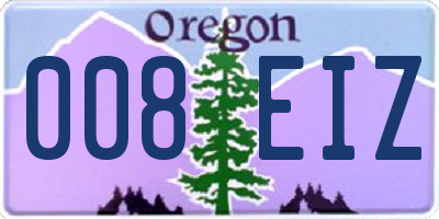 OR license plate 008EIZ