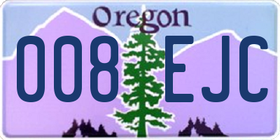 OR license plate 008EJC