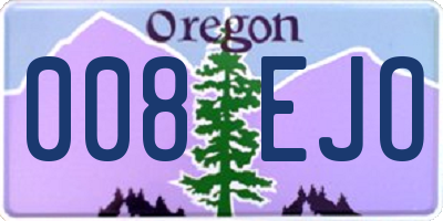 OR license plate 008EJO