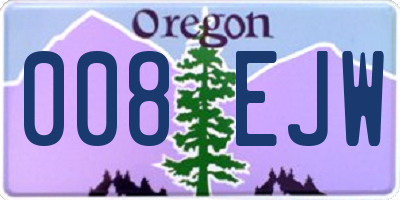 OR license plate 008EJW