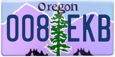 OR license plate 008EKB