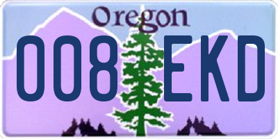 OR license plate 008EKD