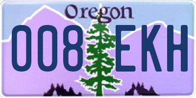 OR license plate 008EKH