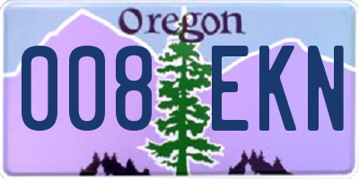 OR license plate 008EKN