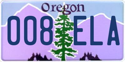 OR license plate 008ELA