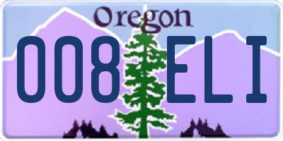 OR license plate 008ELI