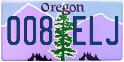 OR license plate 008ELJ