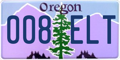 OR license plate 008ELT