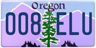 OR license plate 008ELU