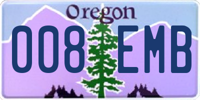 OR license plate 008EMB