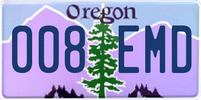 OR license plate 008EMD