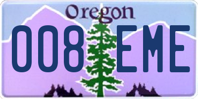 OR license plate 008EME
