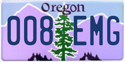 OR license plate 008EMG