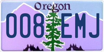 OR license plate 008EMJ