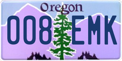 OR license plate 008EMK
