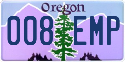 OR license plate 008EMP