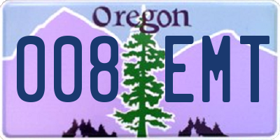 OR license plate 008EMT