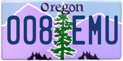 OR license plate 008EMU