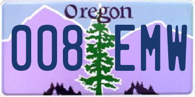 OR license plate 008EMW