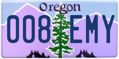 OR license plate 008EMY