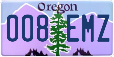 OR license plate 008EMZ