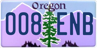 OR license plate 008ENB
