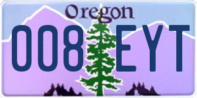 OR license plate 008EYT