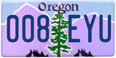 OR license plate 008EYU
