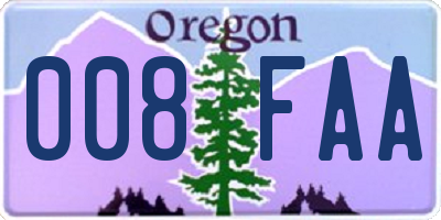 OR license plate 008FAA