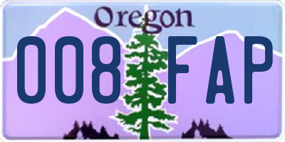 OR license plate 008FAP