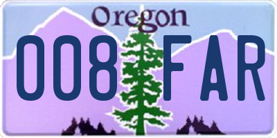 OR license plate 008FAR