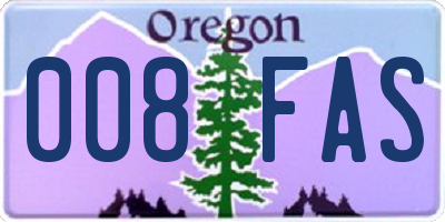 OR license plate 008FAS
