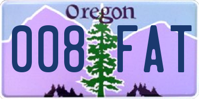 OR license plate 008FAT