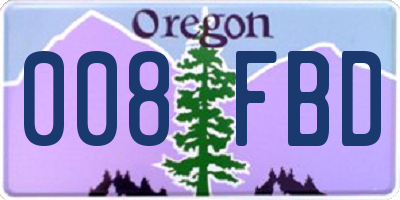OR license plate 008FBD